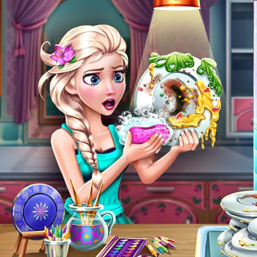 Ice Queen Dish Washing game thumbnail