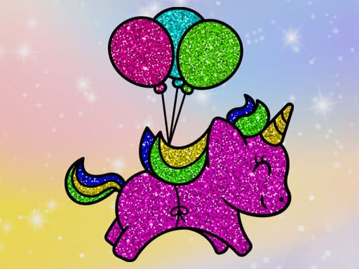 Coloring Book Glittered Unicorns game thumbnail
