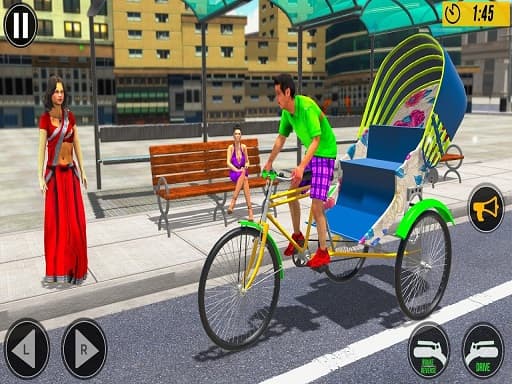 Bicycle Tuk Tuk Auto Rickshaw Free Driving Game game thumbnail