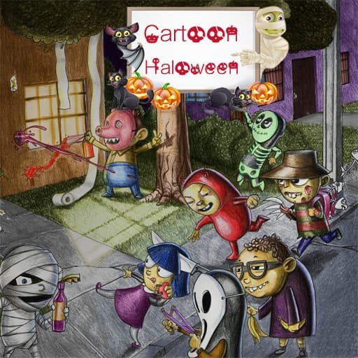 Cartoon Halloween Slide Puzzle game thumbnail