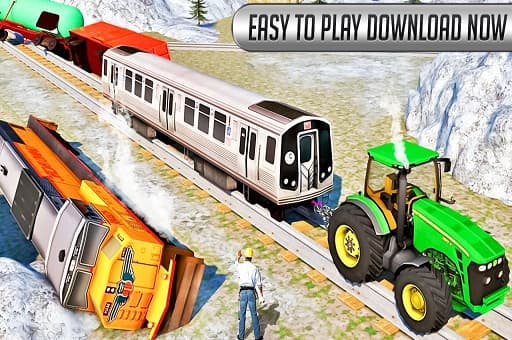 Chained Tractor Towing Train Simulator game thumbnail