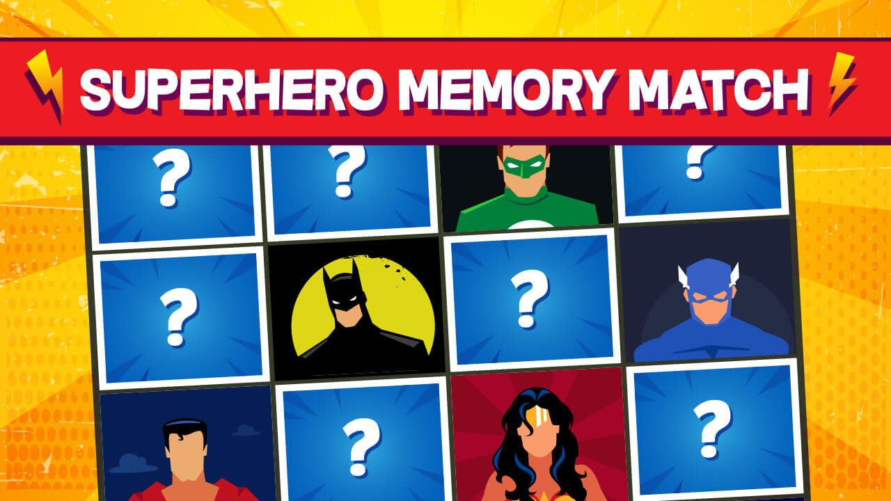Superhero Memory Match game thumbnail