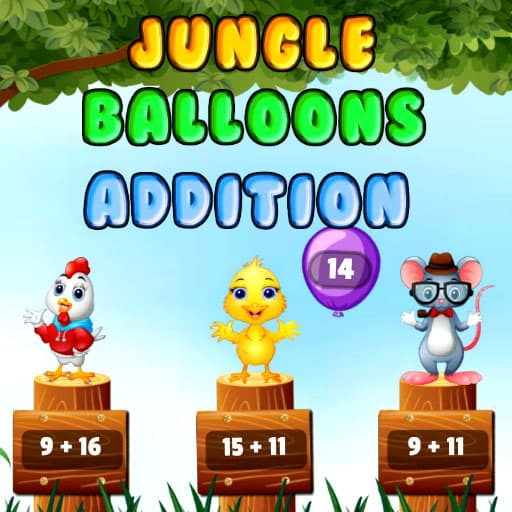 Jungle Balloons Addition game thumbnail