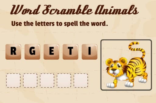 Word Scramble Animals game thumbnail