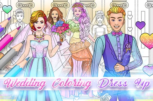 Wedding Coloring Dress Up Game game thumbnail