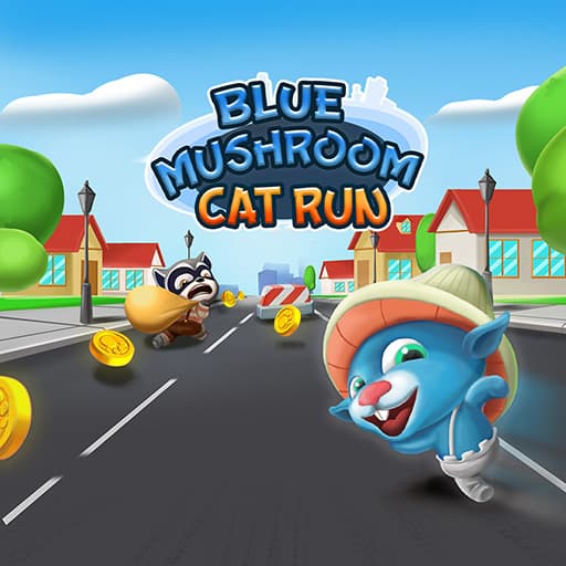 Blue Mushroom Cat Run game thumbnail