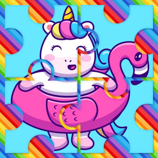 Cute Rainbow Unicorn Puzzles game thumbnail