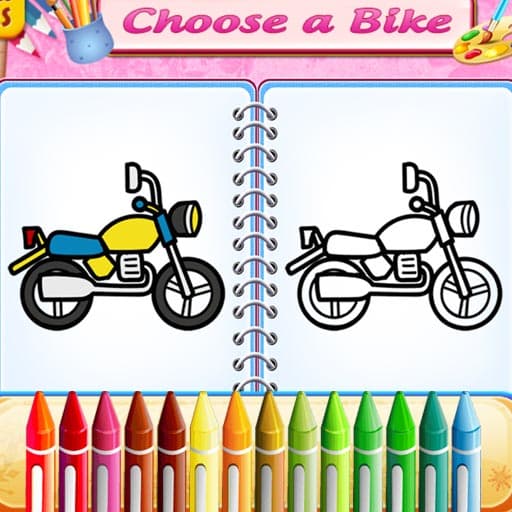 Cute Bike Coloring Book game thumbnail