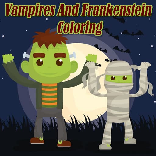 Vampires And Frankenstein Coloring game thumbnail